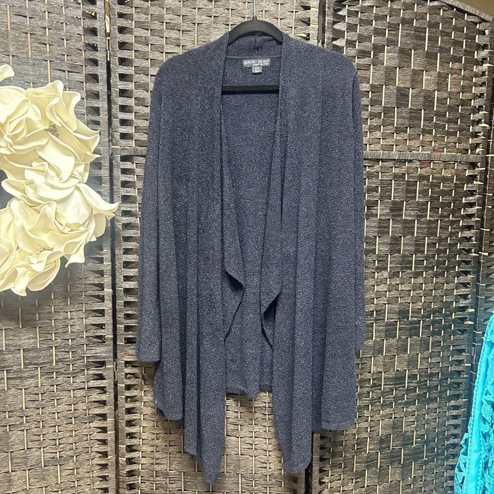 Barefoot Dreams Cozy Chic Tunic Wrap Cardigan Navy Blue Size S/M